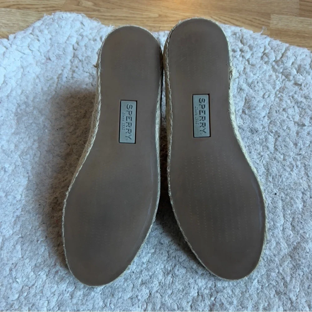 Sperry: Olive Green Suede Slip On Sailor Twin Gore Jute Espadrilles Size 8.5